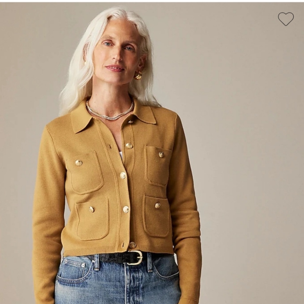 J. Crew Camel/Tan Four-Pocket Button Cardigan
